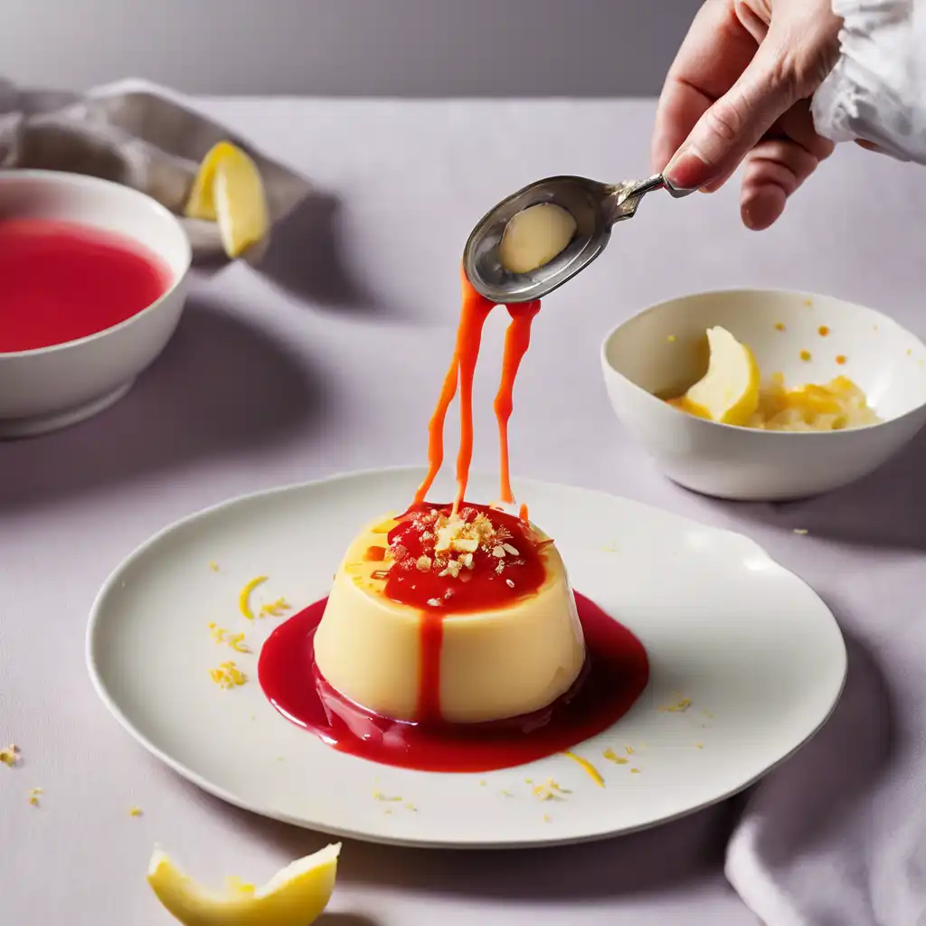 Cheese Pudding with Sauce