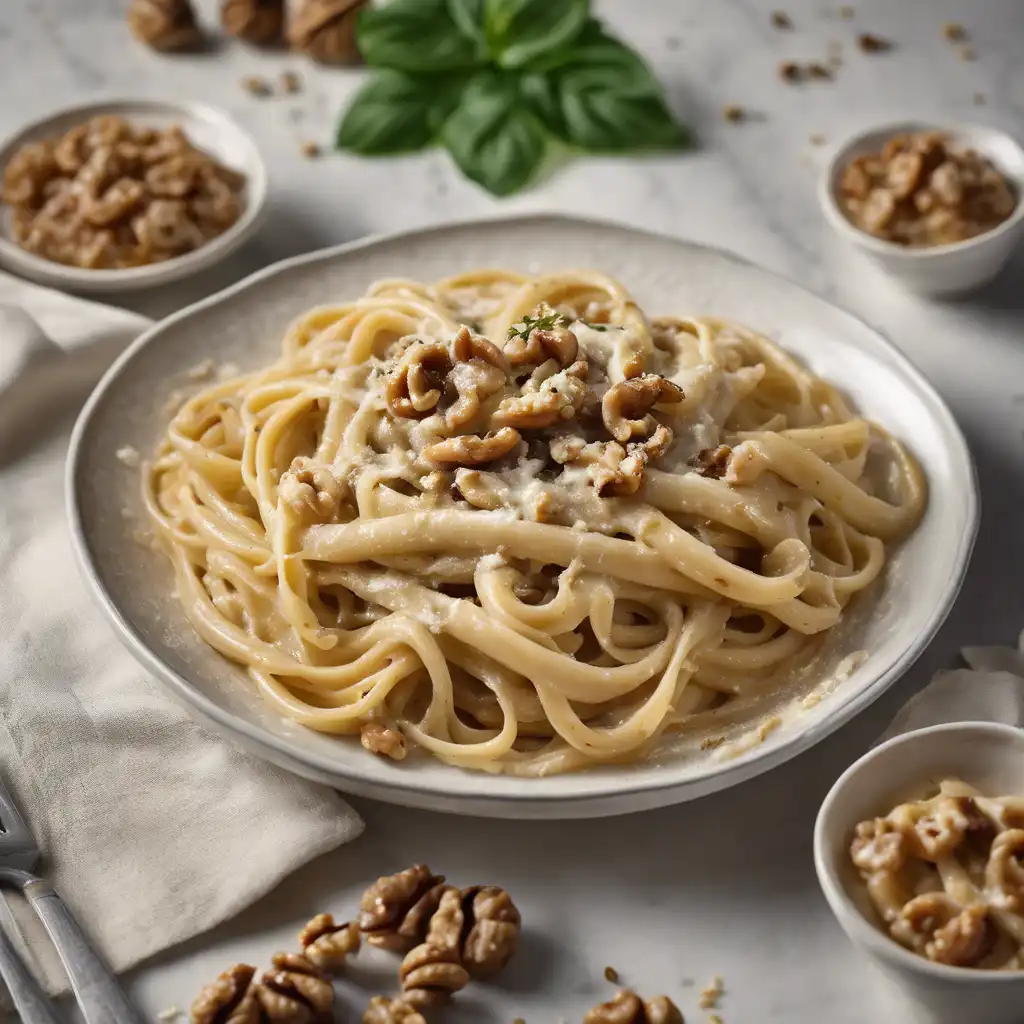 Creamy Garlic Pasta with Walnuts