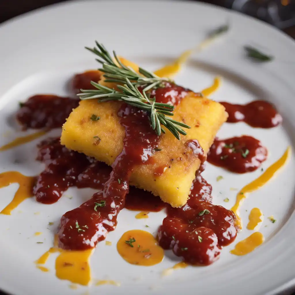 Fried Polenta with Calabresa Sauce