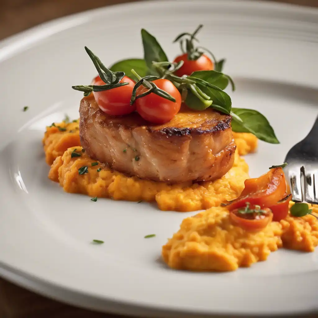 Mini-Pork Chops with Sweet Potato Soufflé