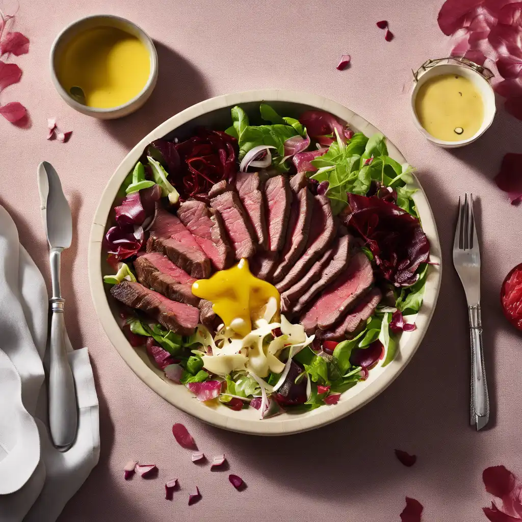 Carpetbag Steak Salad with Honey Mustard Dressing