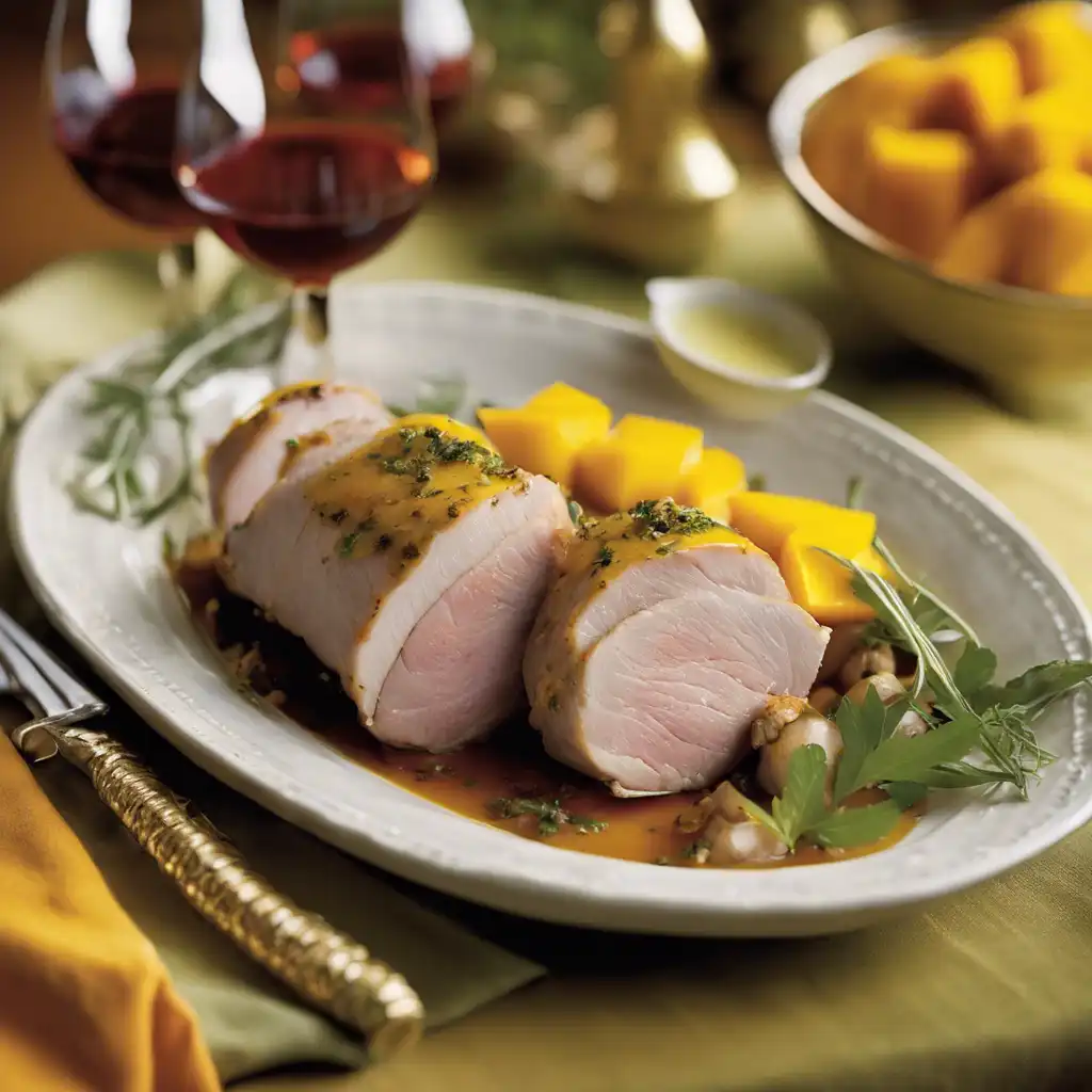 Stuffed Loin with Mango Sauce