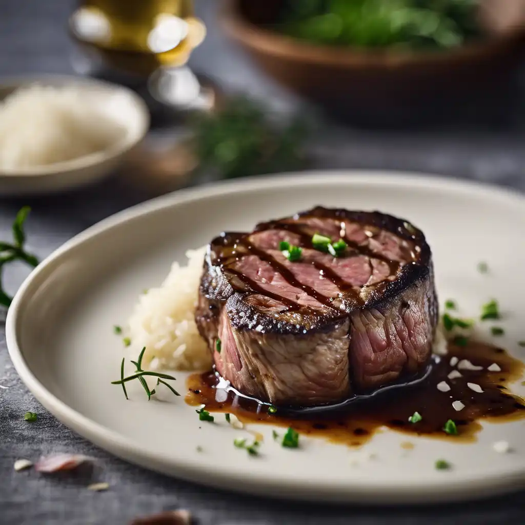 Seared Filet Mignon with Savory Olive Oil and Aromatic Rice