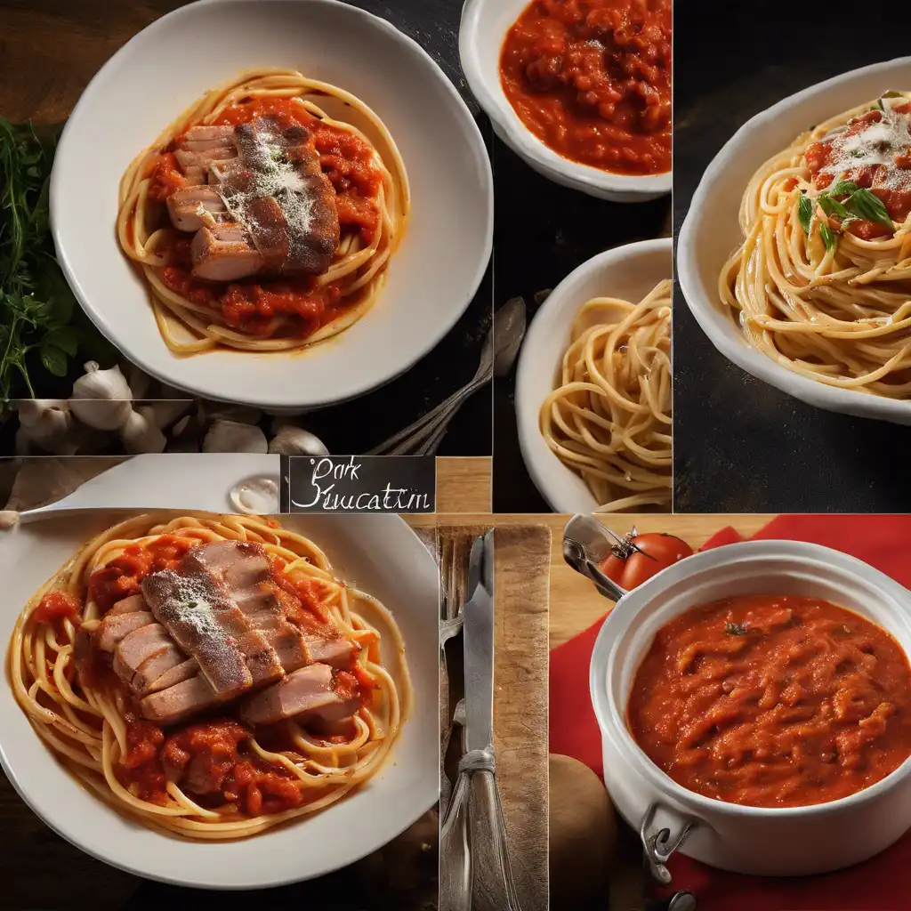 Pork Loin Bucatini with Tomato Sauce