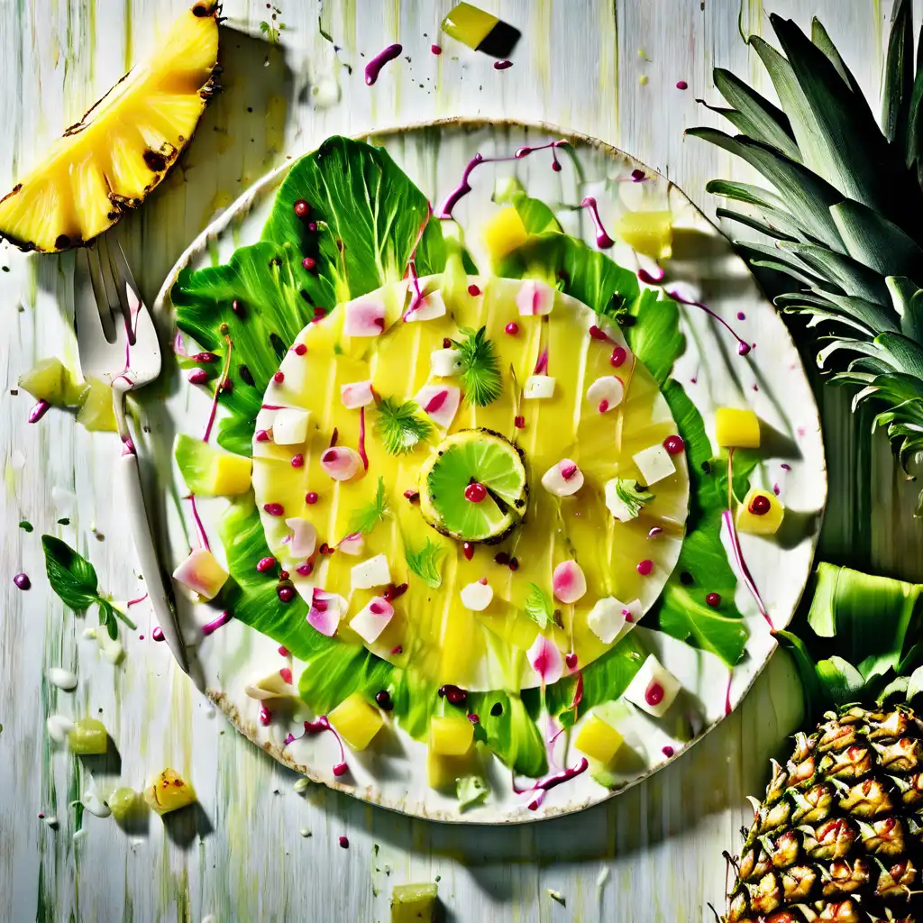 Pineapple Carpaccio with Romaine and Balm