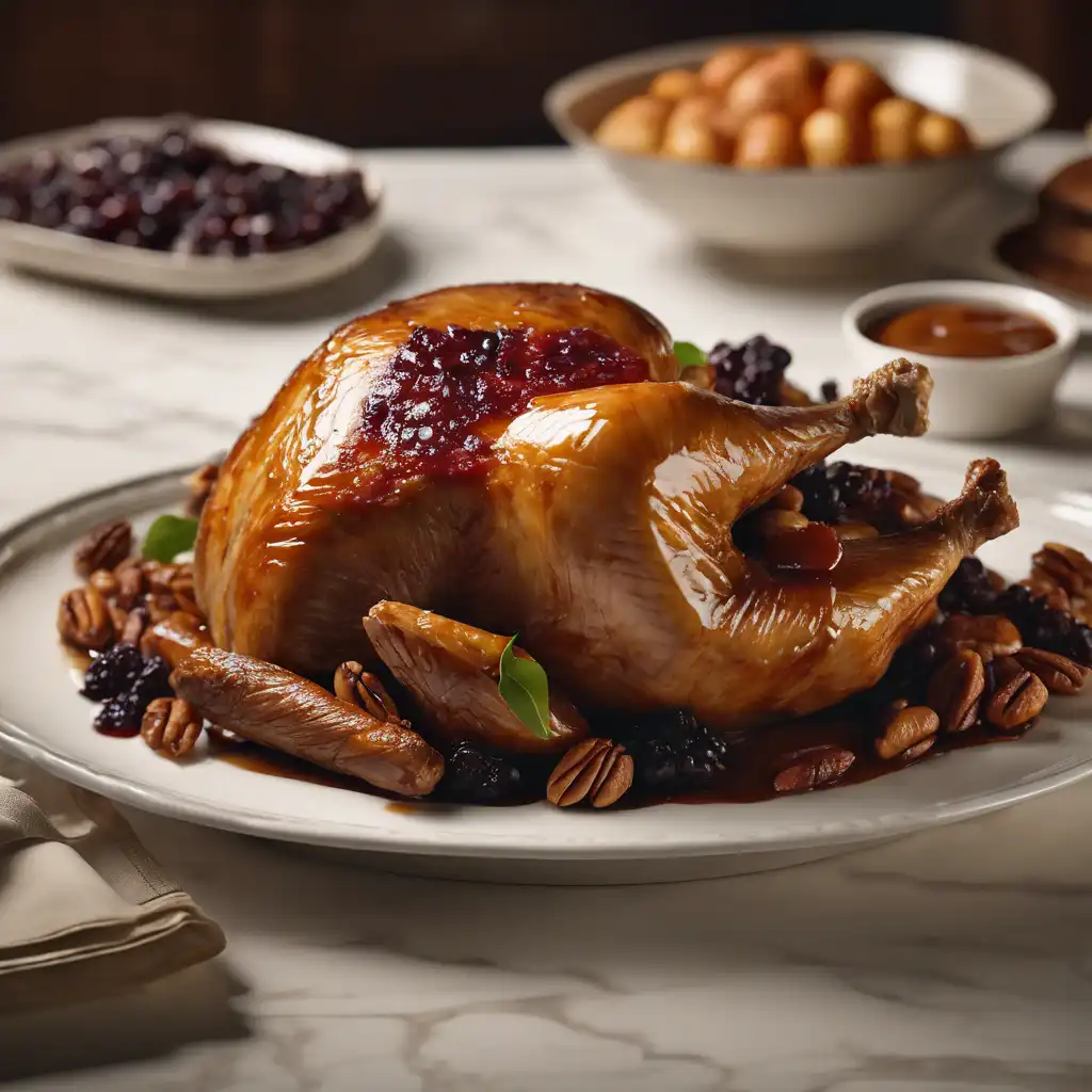 Roasted Turkey with Raisin and Pecan Sauce