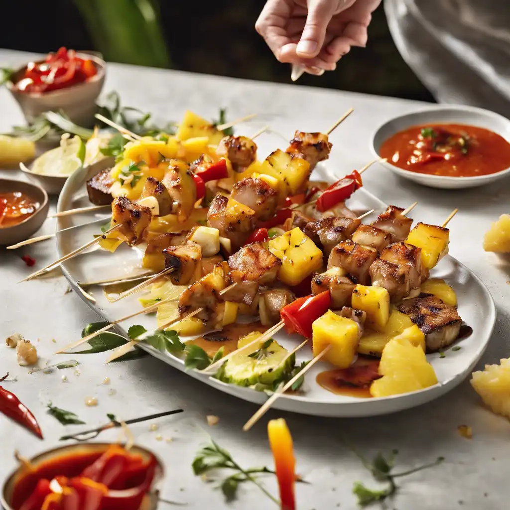 Fish Skewers with Pineapple