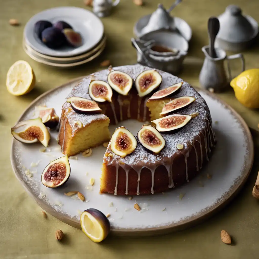 Lemon and Almond Cake with Fig Glaze