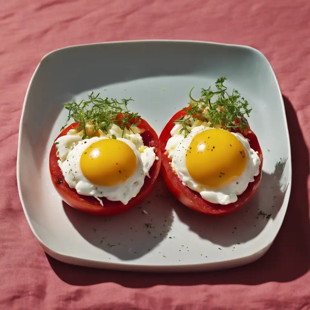 Tomato Stuffed with Egg and Cheese