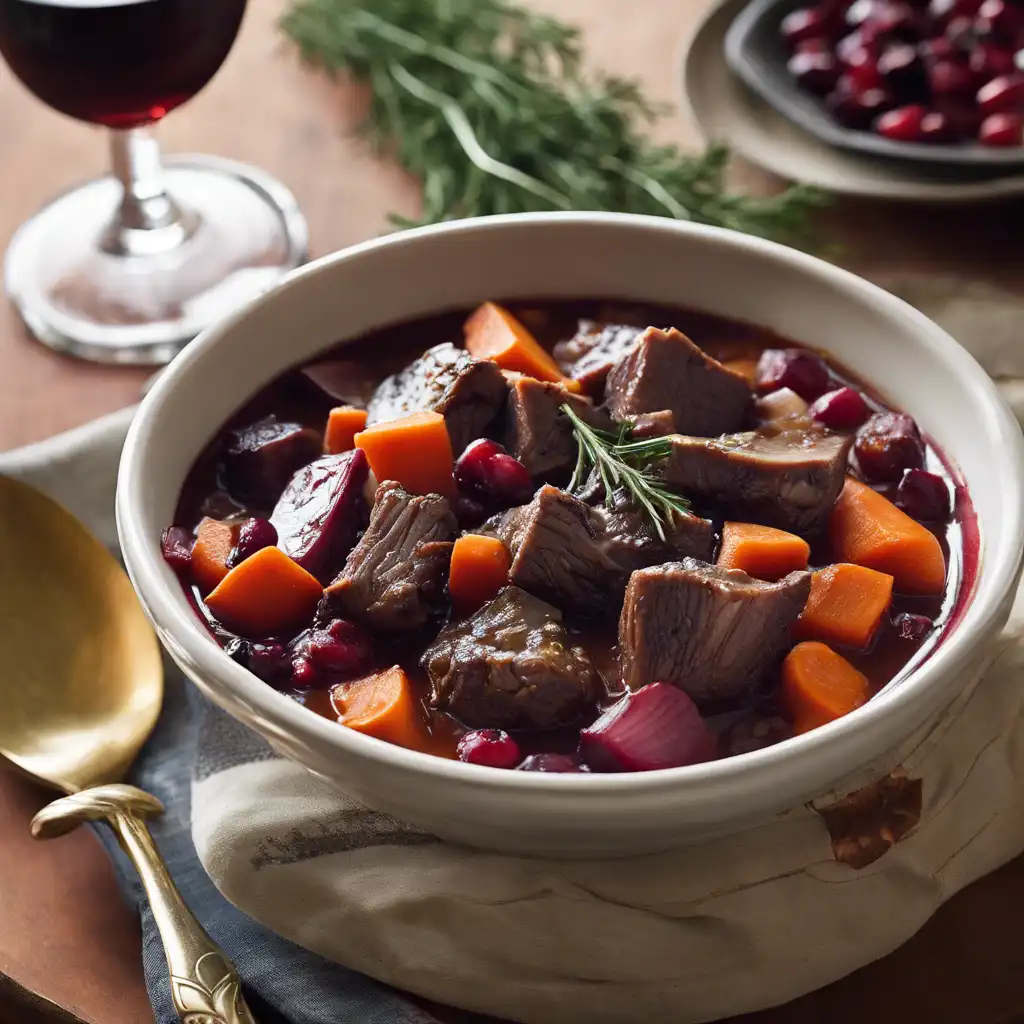 Boar Stew with Cranberries