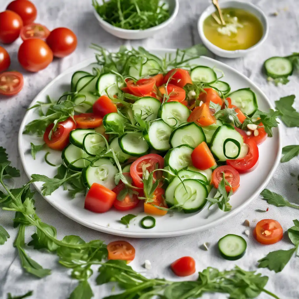 Cucumber and Tomato Salad with Rucola