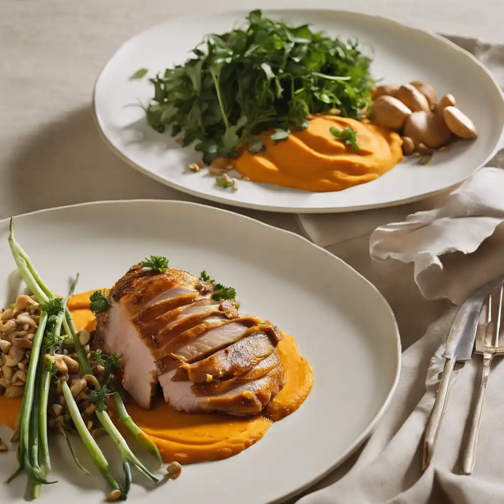 Thigh of Turkey with Cashew and Sweet Potato Puree