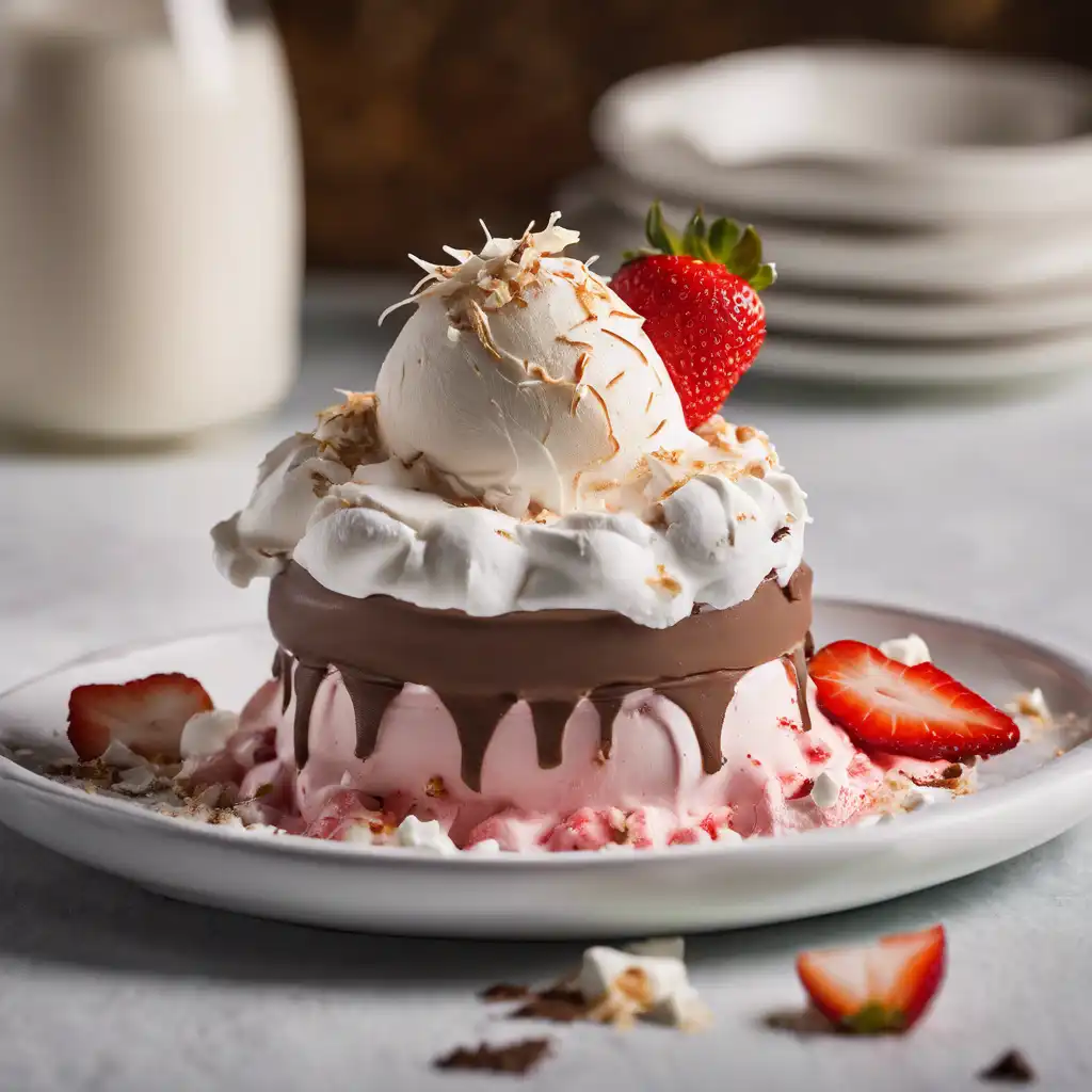 Afternoon Dessert of Ice Cream and Whipped Cream