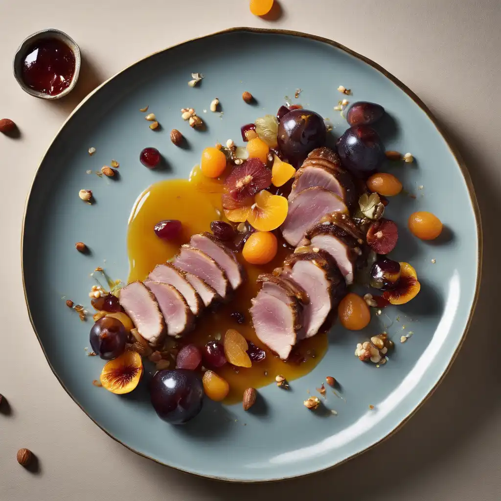 Duck Breast with Passion Fruit Chutney and Dried Fruits