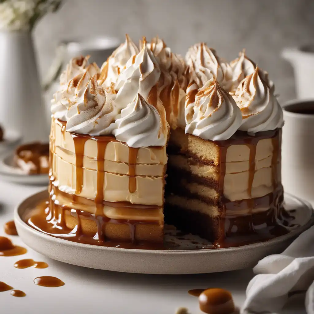 Burnt Caramel Cake with Whipped Cream Frosting