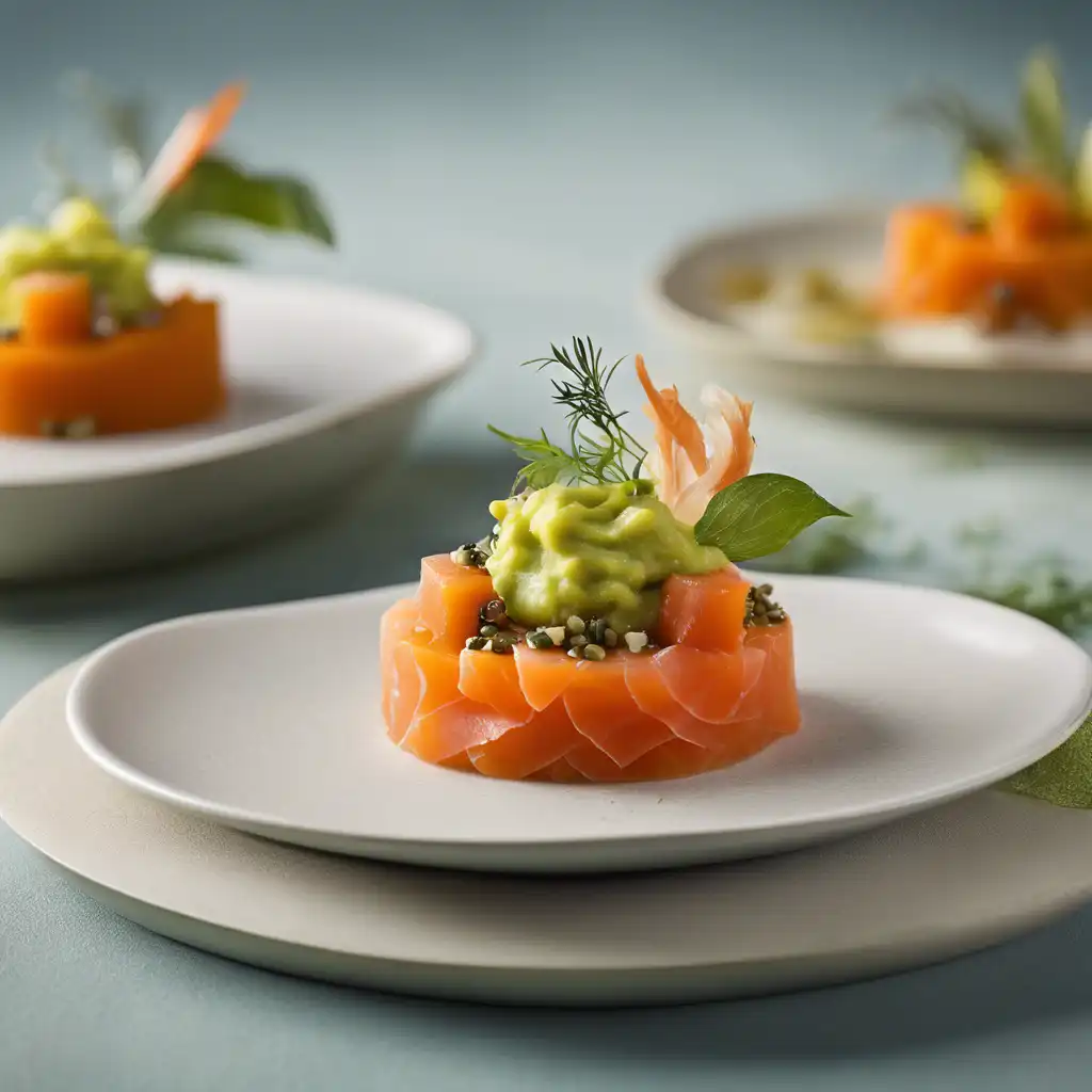 Smoked Salmon Tartar with Pumpkin, Wasabi, and Ginger