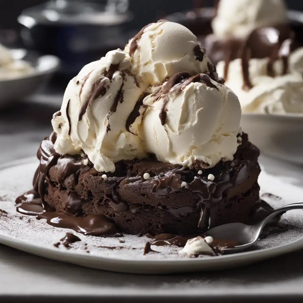 Chocolate Fudge Cake, Ice Cream, and Whipped Cream Sandwiches