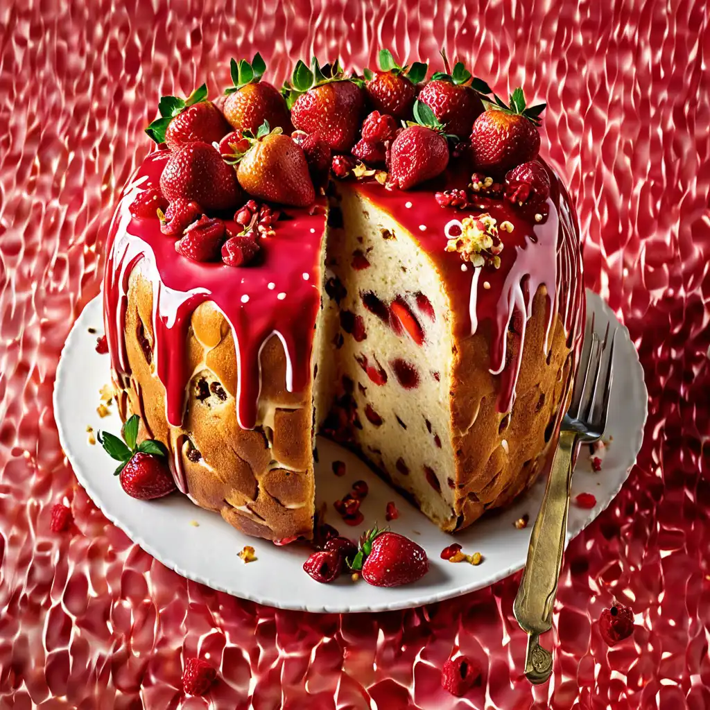 Strawberry Fruit Panettone with Red Fruit Glaze