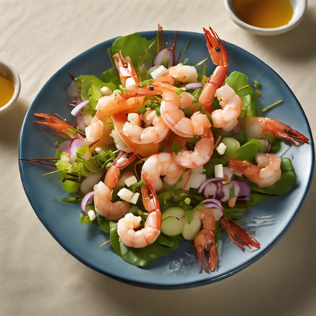 Shrimp Salad with Honey and Soy Sauce Dressing