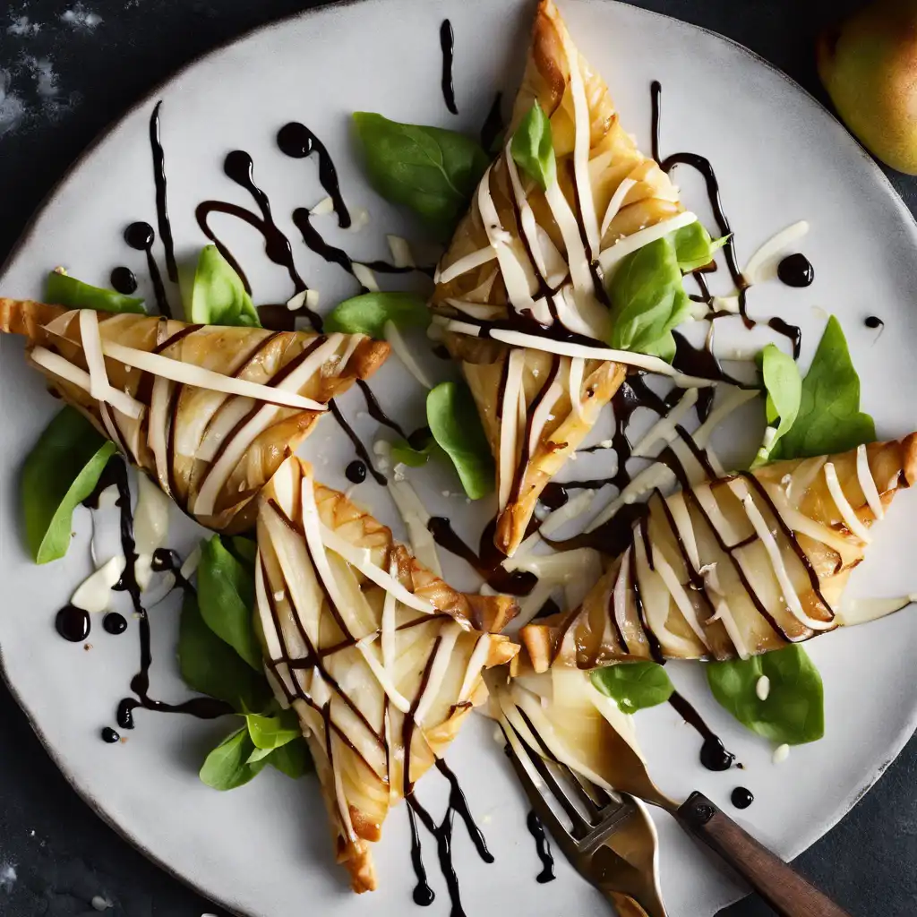 Lattice Pastry with Pear and Parmesan Salad