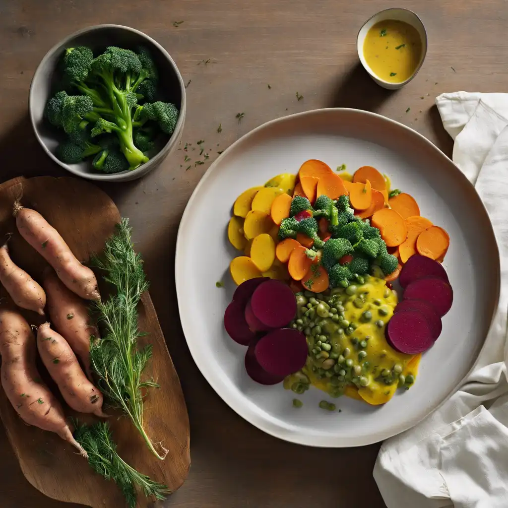 Steamed Legumes with Mustard Sauce