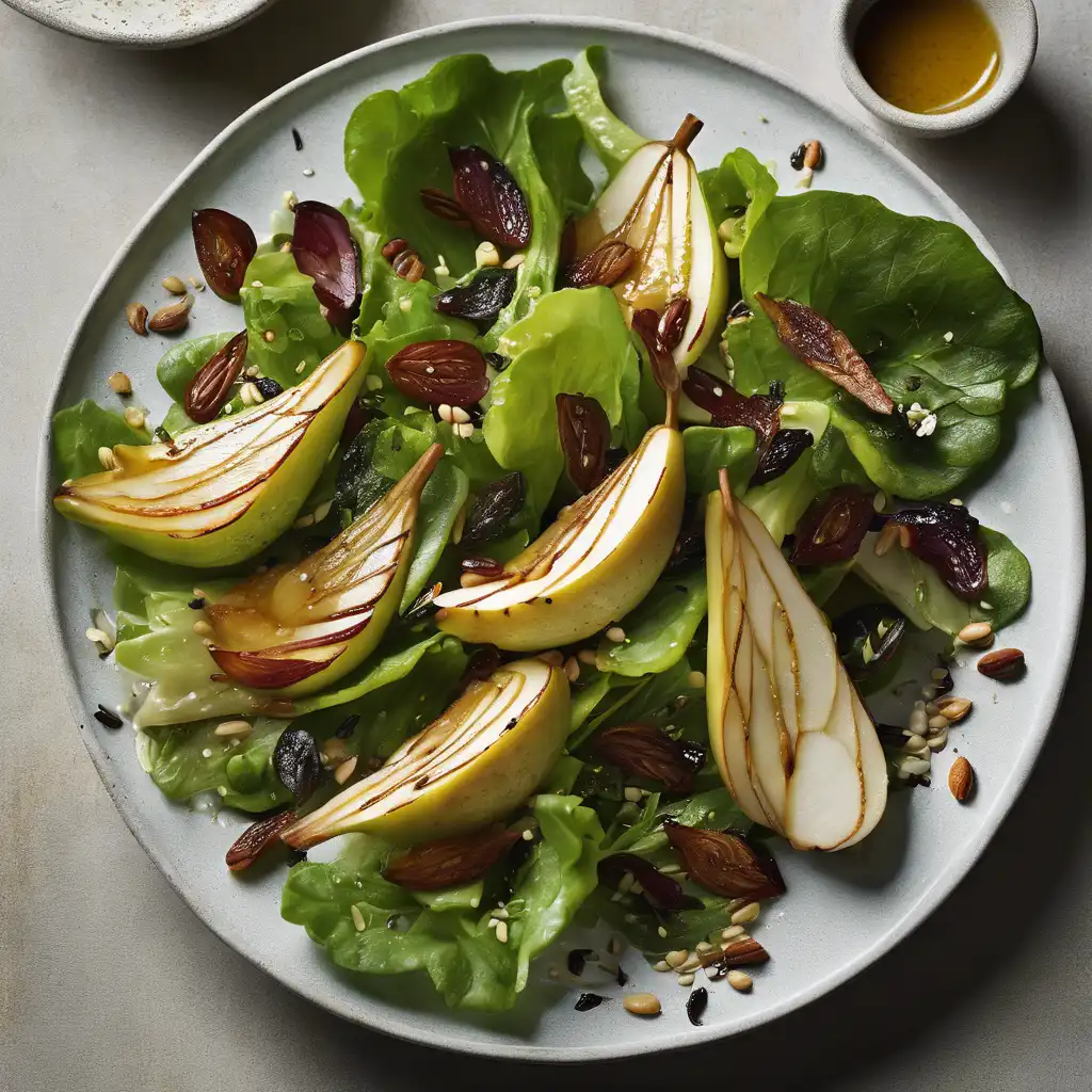 Green Salad with Roasted Pears