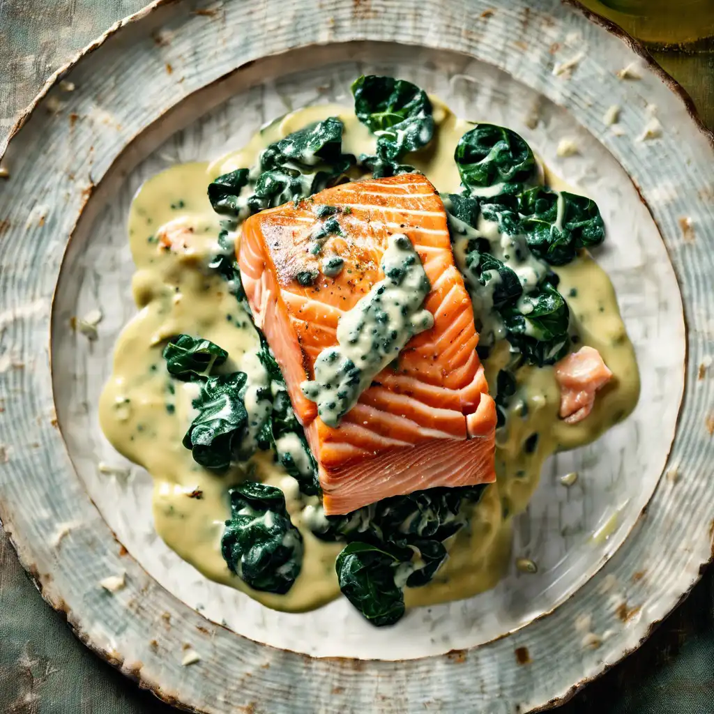 Spinach Cream with Salmon