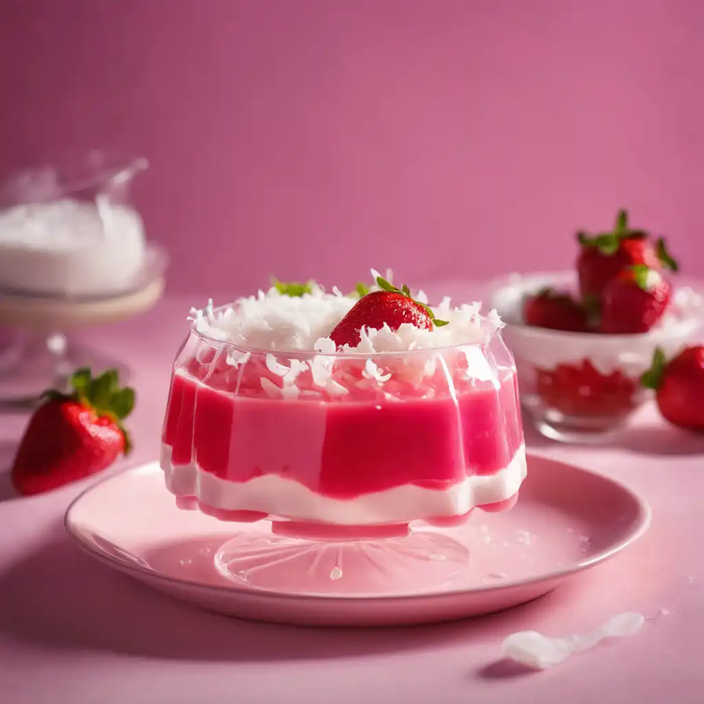 Strawberry Jell with Coconut Milk