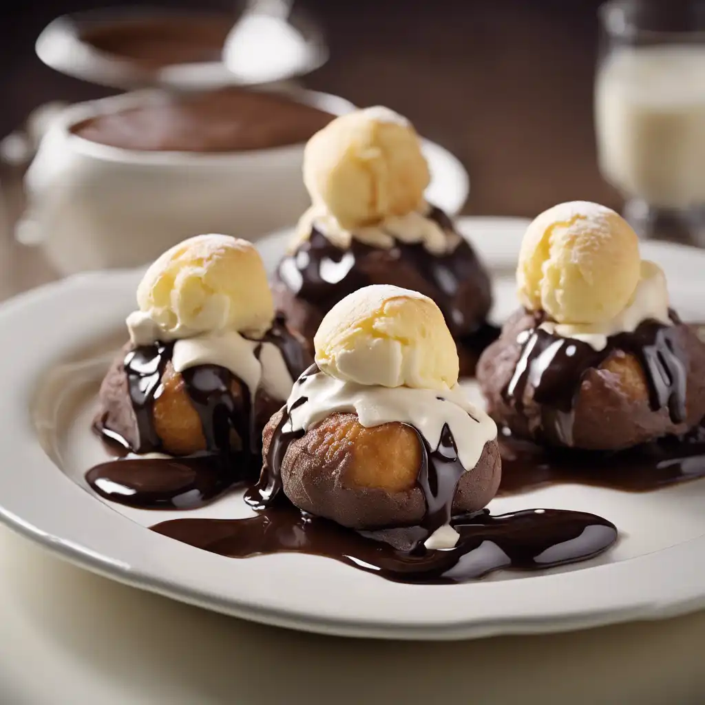 Creme Puffs with Ice Cream