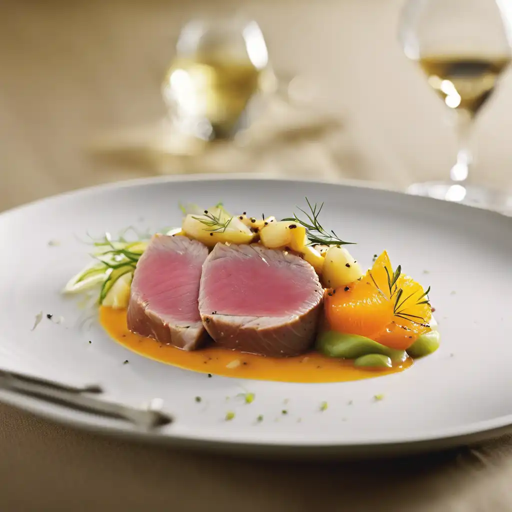 Tuna Loin with Aromatic Brandade and Herbs