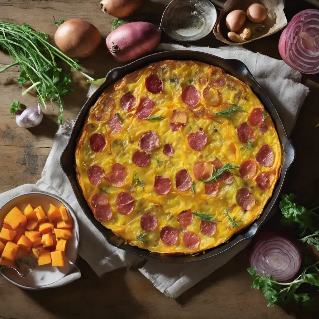 Sweet Potato and Salami Frittata