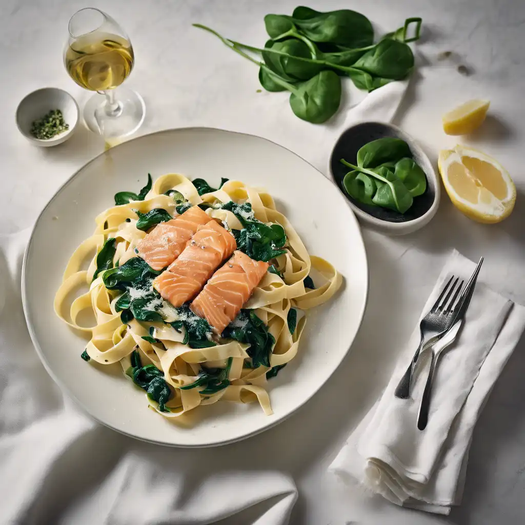 Tagliatelle with Salmon and Spinach