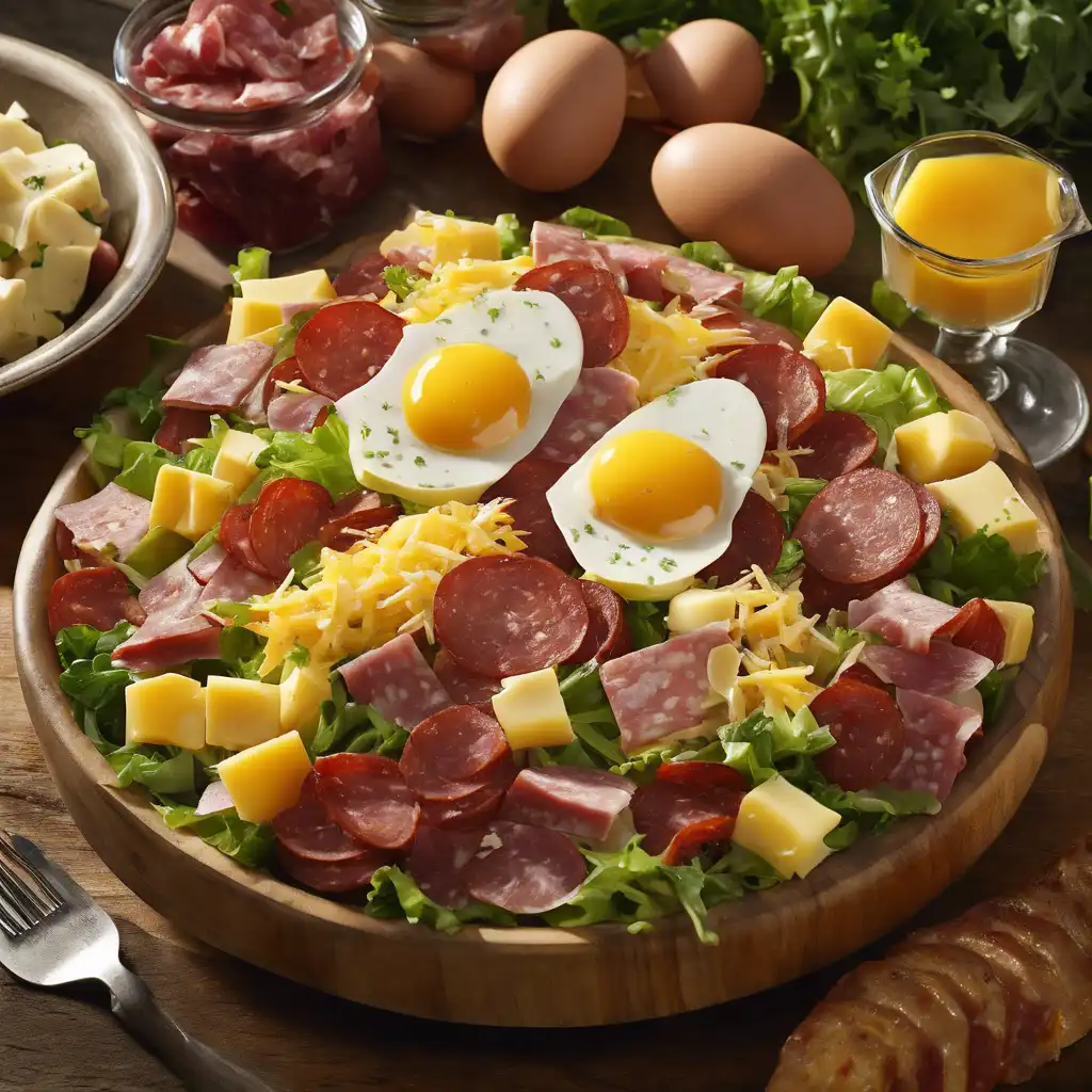 Complete Salad with Cheese and Salami