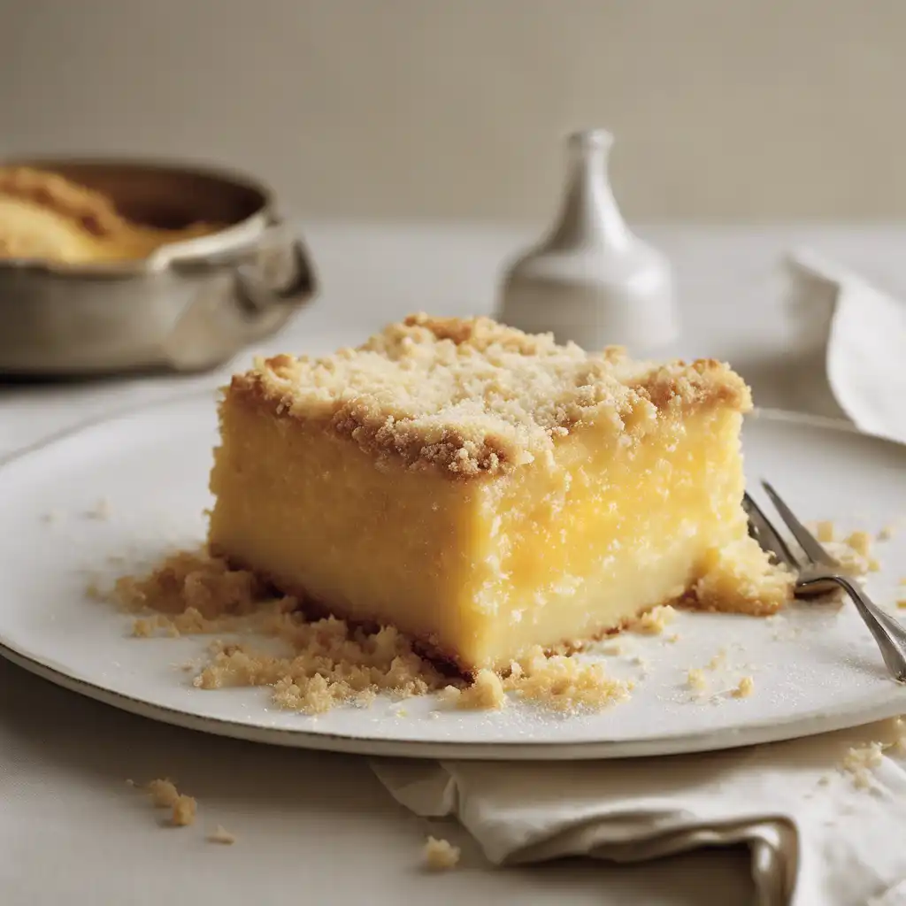 Custard Cake with Breadcrumbs and Cheese