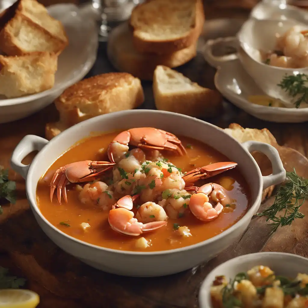 Shrimp with Toasted Bread