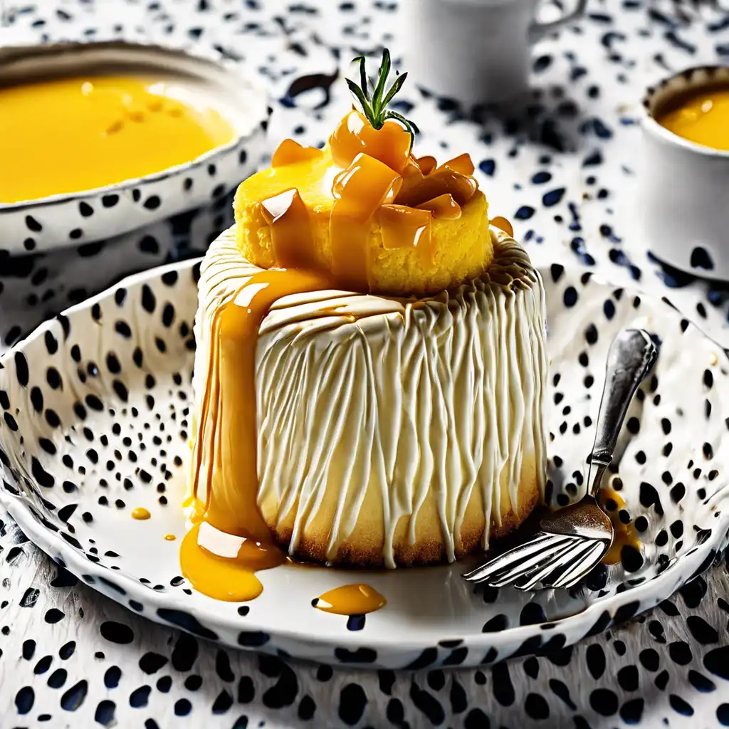 Mousse of Cupuaçu with Mango Sauce and Crunchy Soufflé