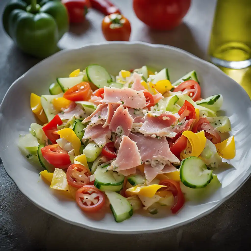 Mixed Salad with Cucumber Dressing