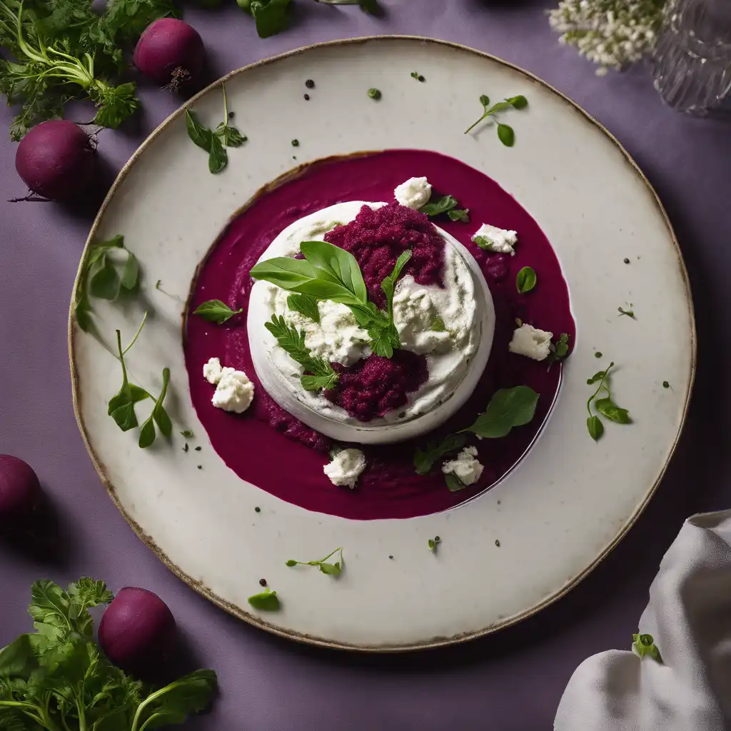 Floral Ricotta with Beetroot Sauce