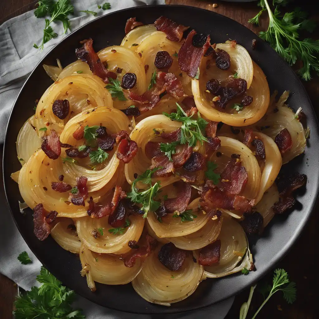 Stuffed Onions with Bacon and Raisins