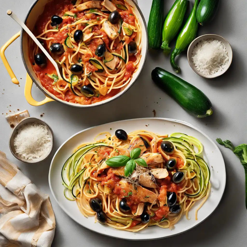 Spaghetti with Chicken and Zucchini