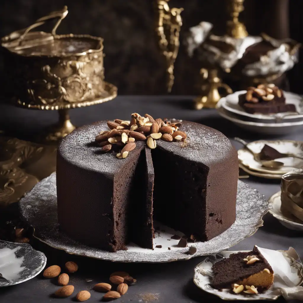 Chocolate Cake with Almonds, Damask Raisins, and Ginger