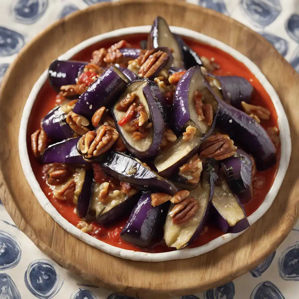 Roasted Eggplant with Pecans and Gorgonzola Pasta