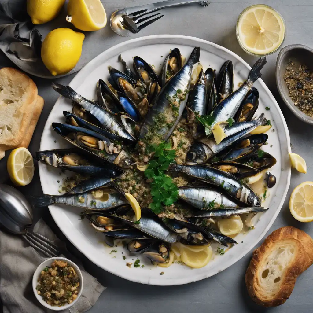 Sardine and Mussel with Crumbed Croissant