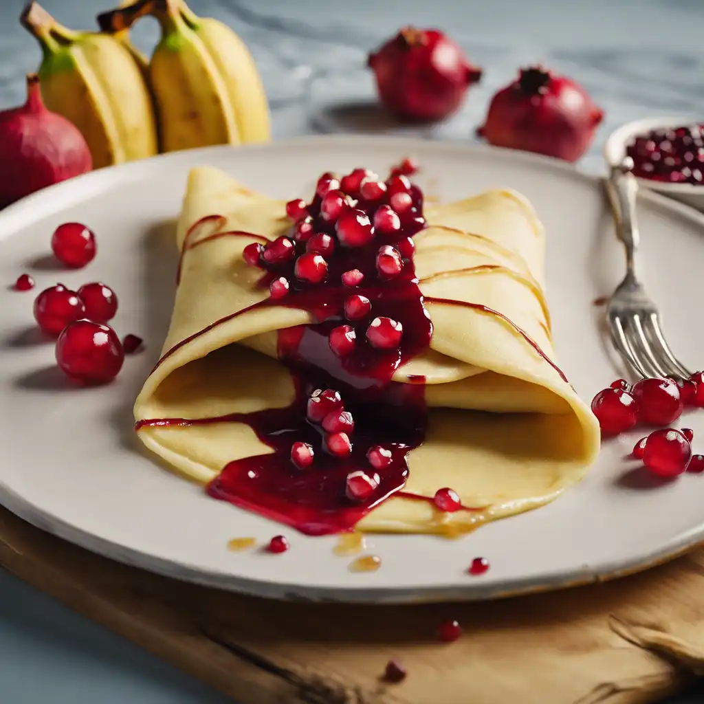 Banana Crepe with Pomegranate Glaze