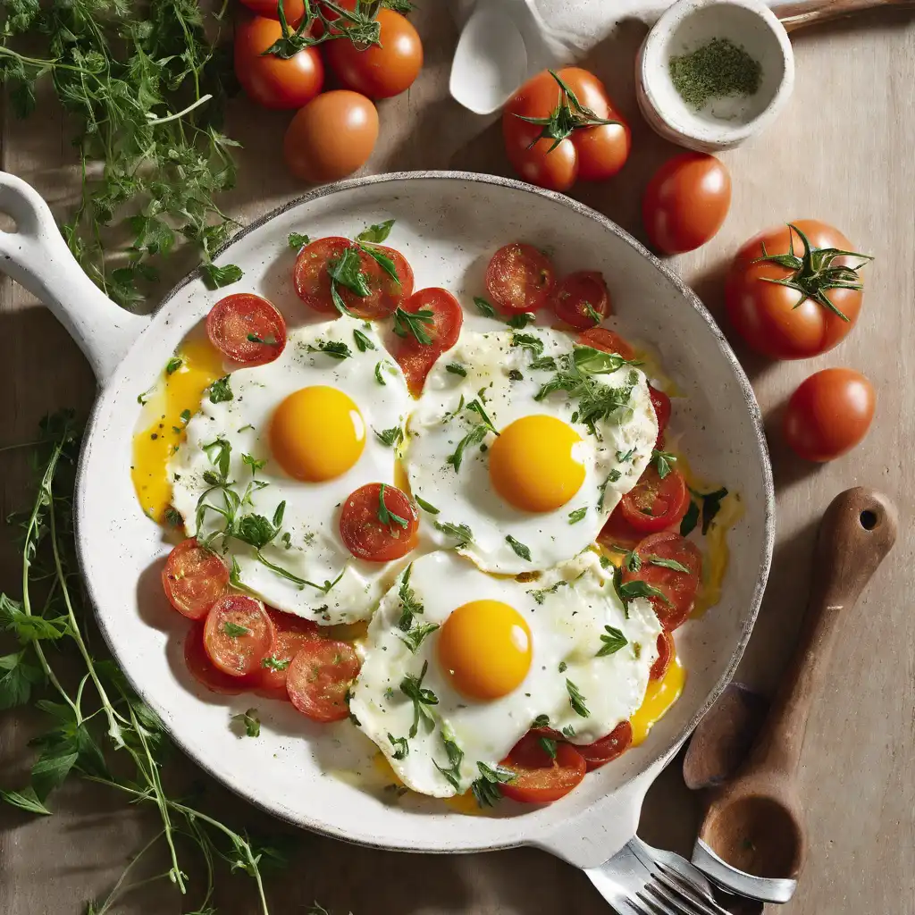 Boiled Eggs with Fresh Herbs and Tomato