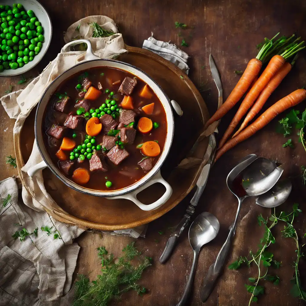 Beef Stew with Carrot and Peas