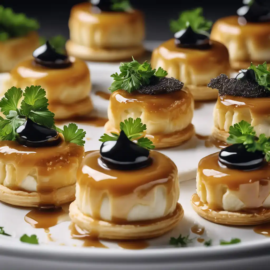 Cheese Vol-au-Vent with Caramel Sauce