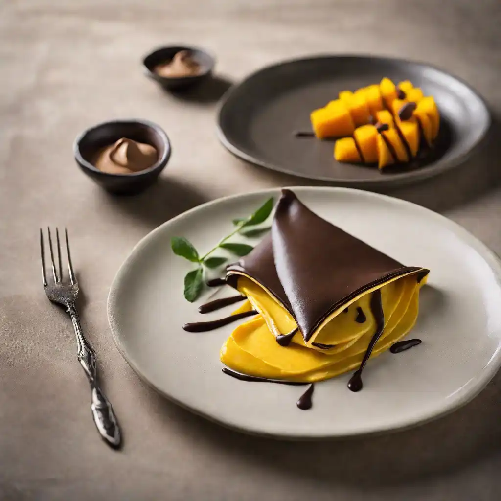 Chocolate Crepe with Squash Cream Filling