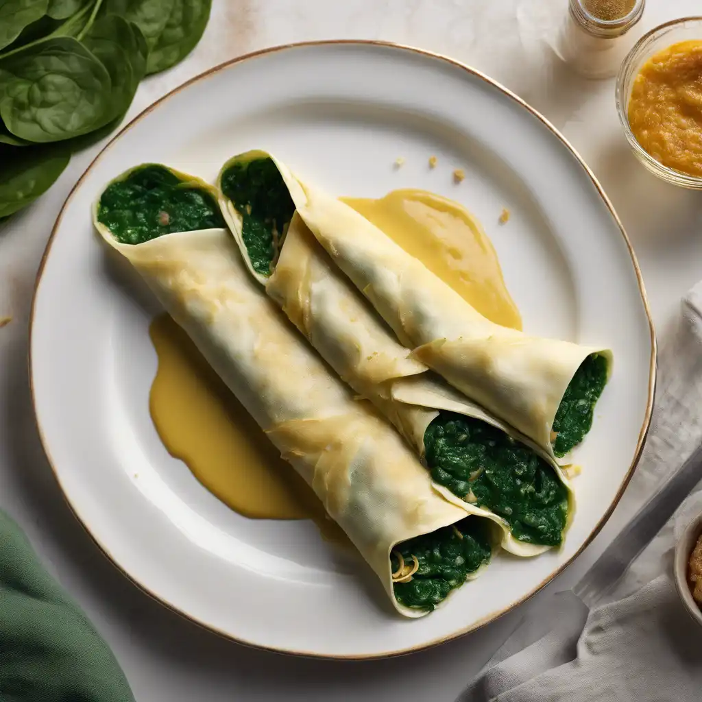 Spinach Crepe with Abobora Filling