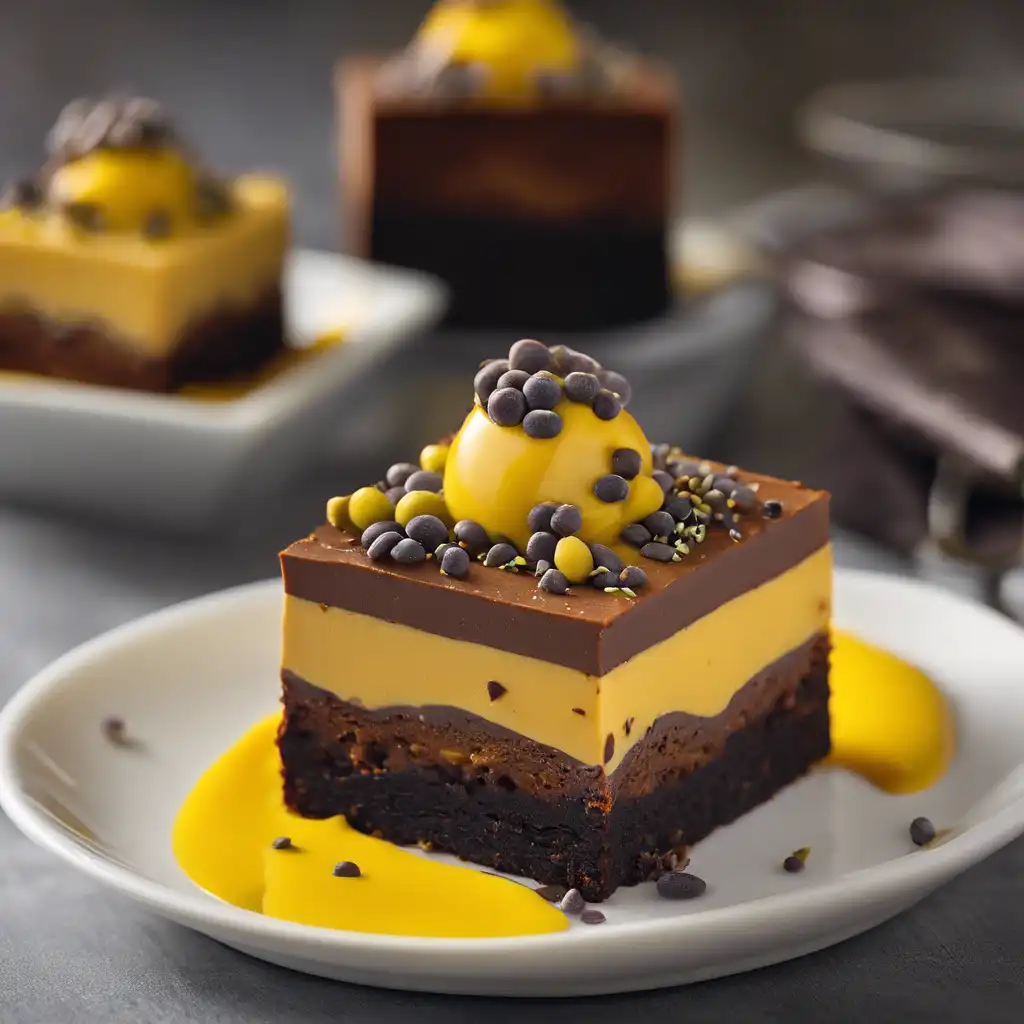 Passion Fruit Mousse with Fudge Brownie